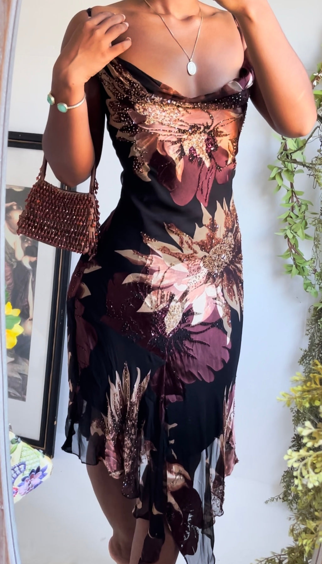 Silk Beaded Floral Boho Fairy Dress