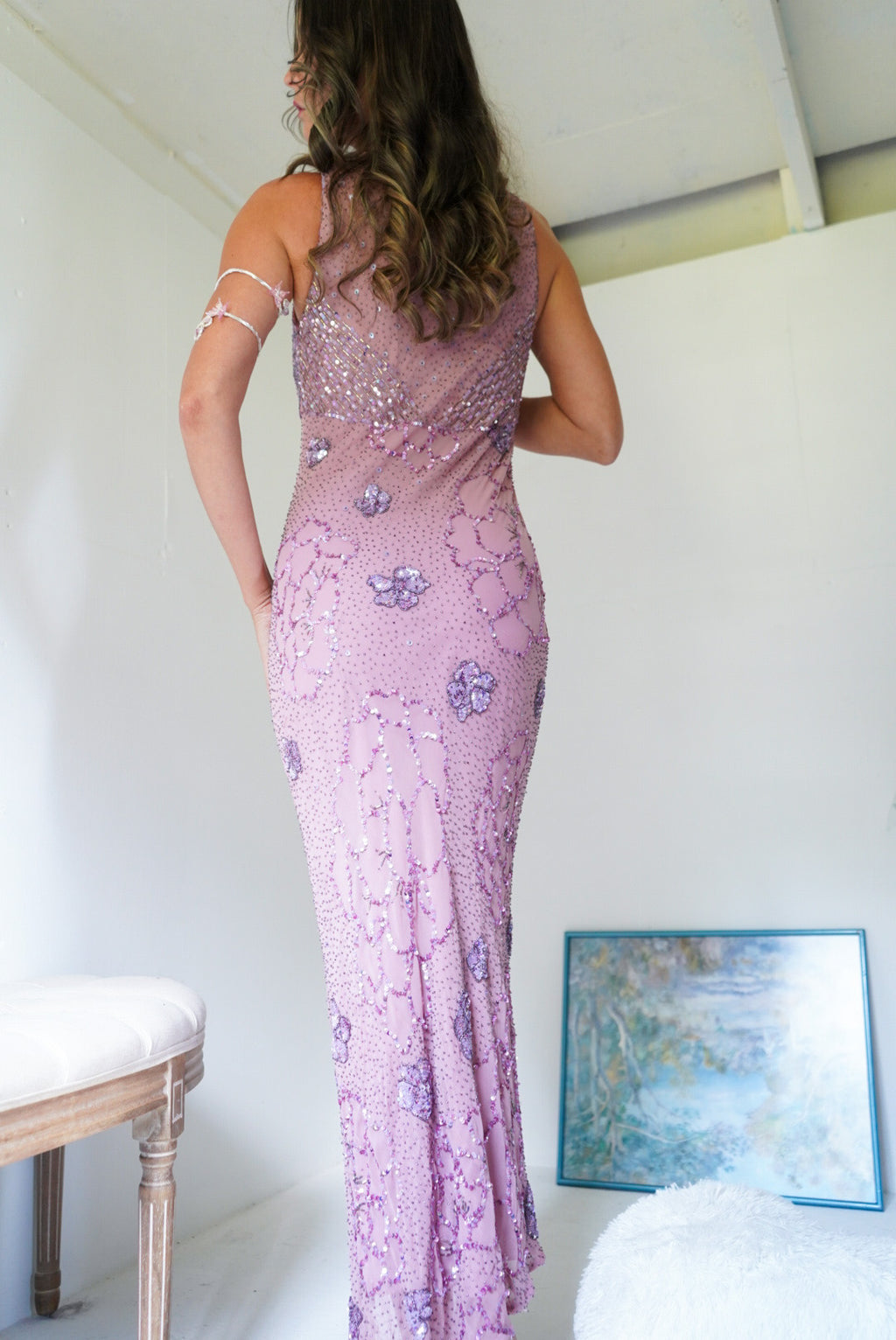 Vintage Rare Sue Wong Beaded Silk Gown