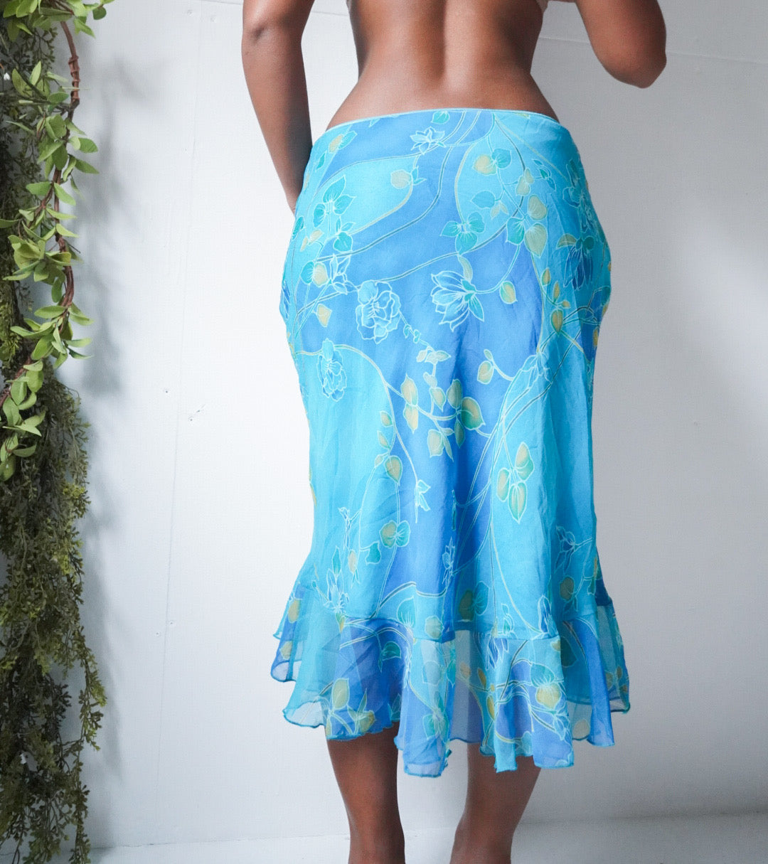 Turquoise Paisley Floral Skirt