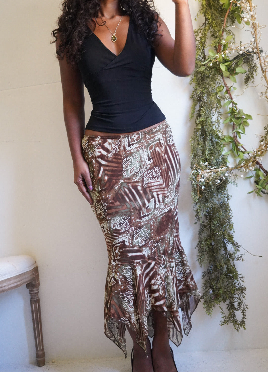 Y2K Boho Fairy Hem Skirt