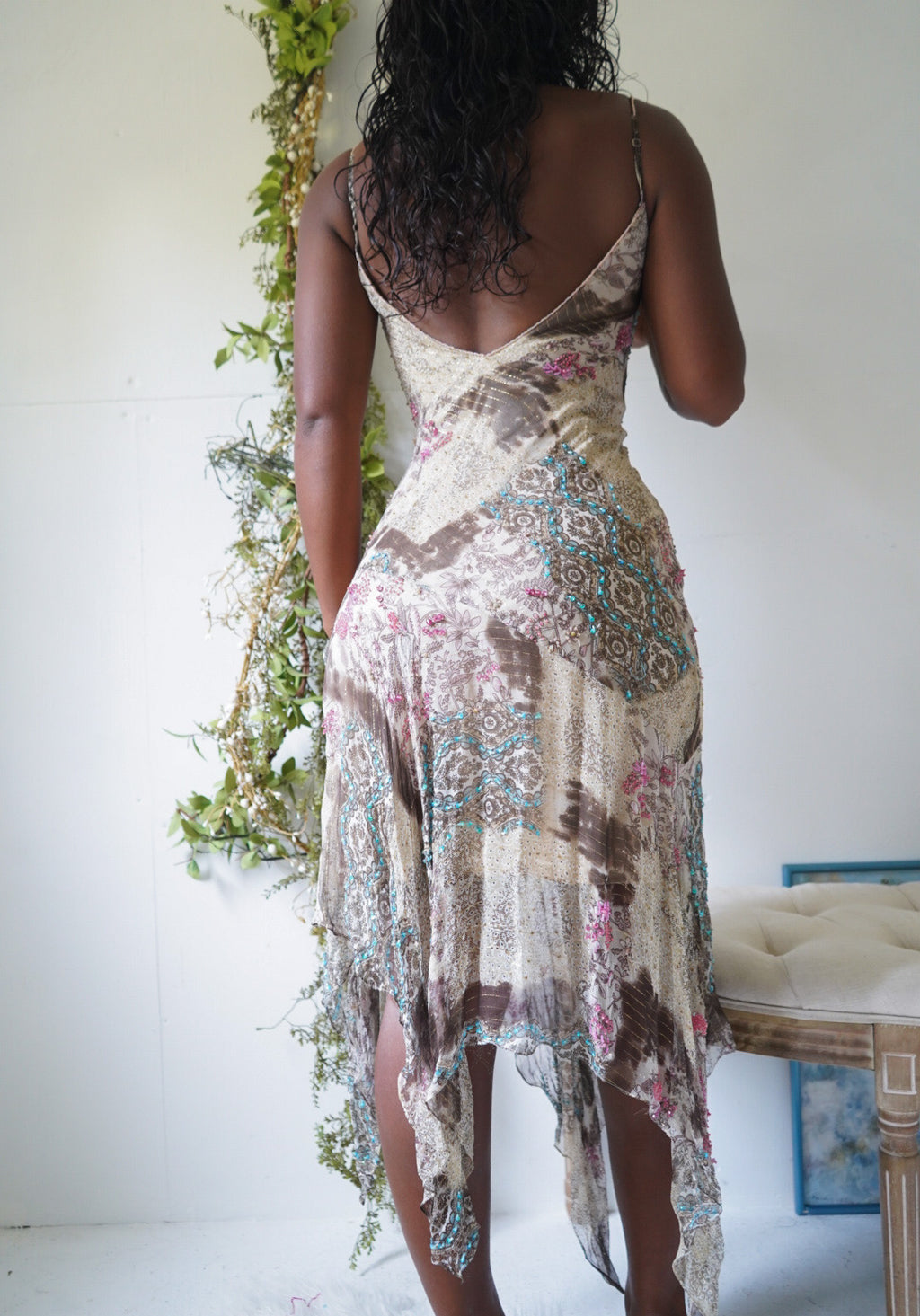 Rare Y2K Silk Sue Wong Boho Fairy Dress