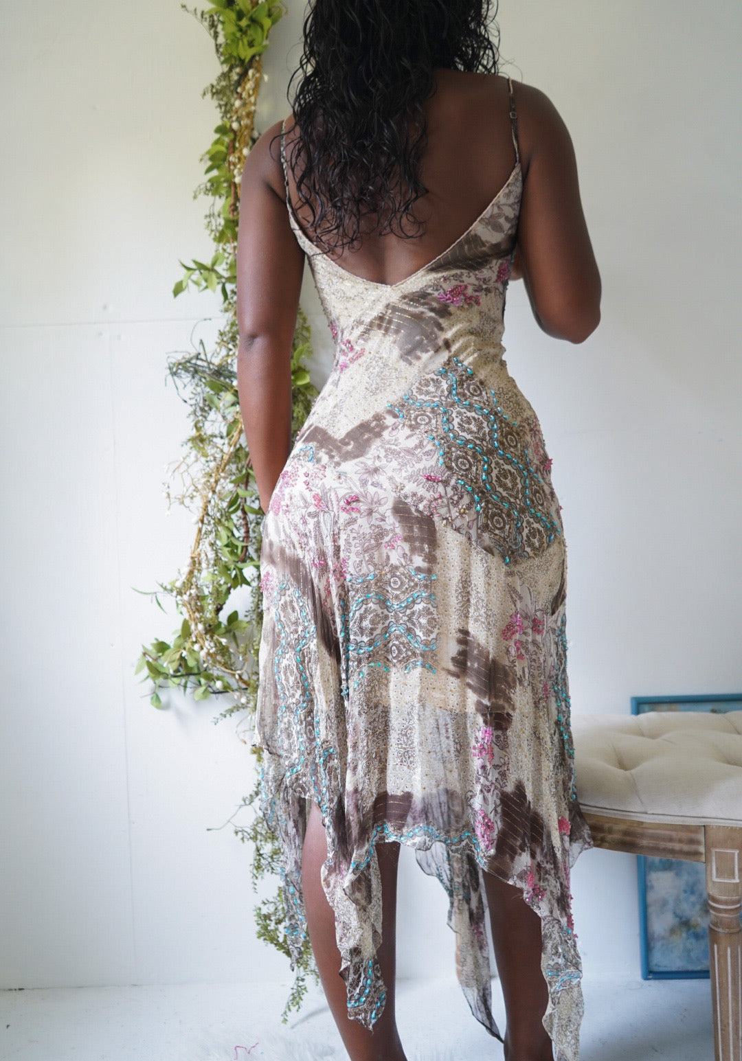 Rare Y2K Silk Sue Wong Boho Fairy Dress