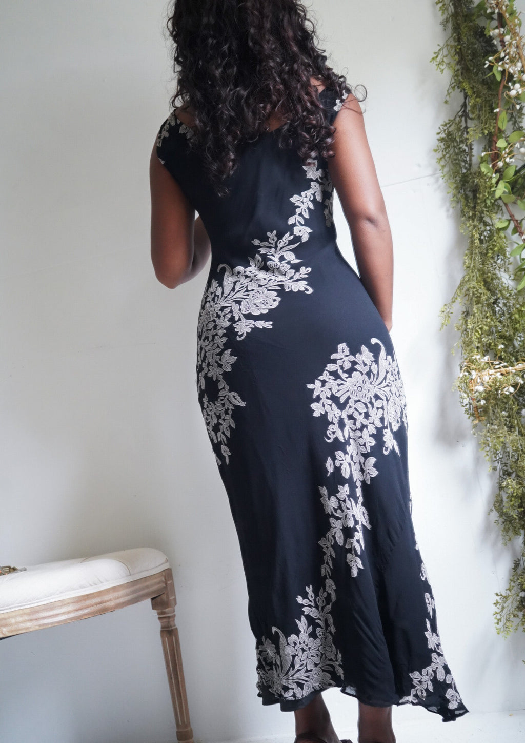 Y2K Floral Cowled Boat Neck Dress