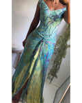 Y2K Paisley Silk Mermaid Gown