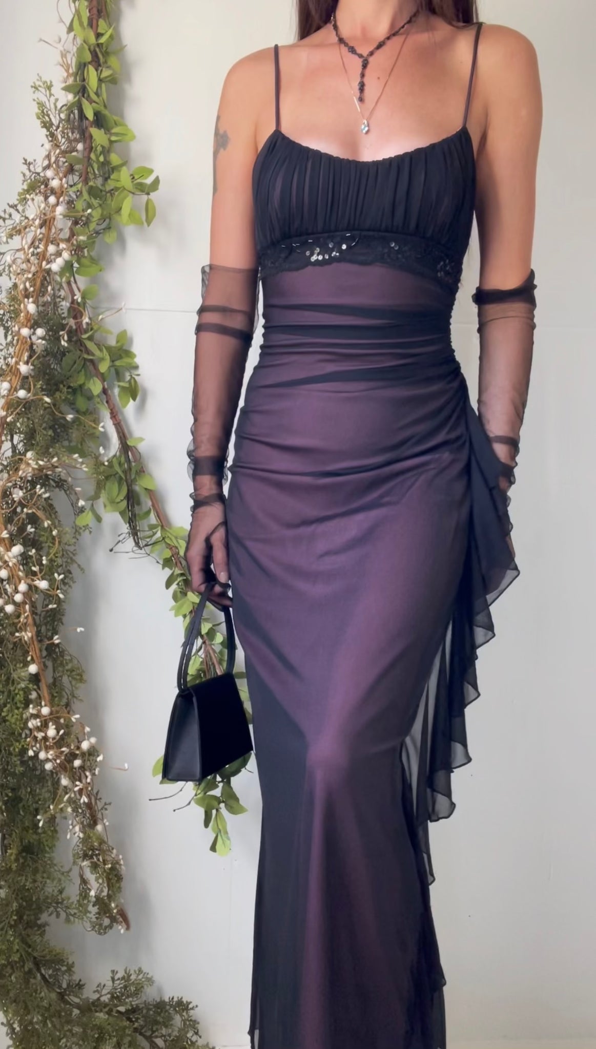 D&G 90s Black Lace Cutout Gown — Garment