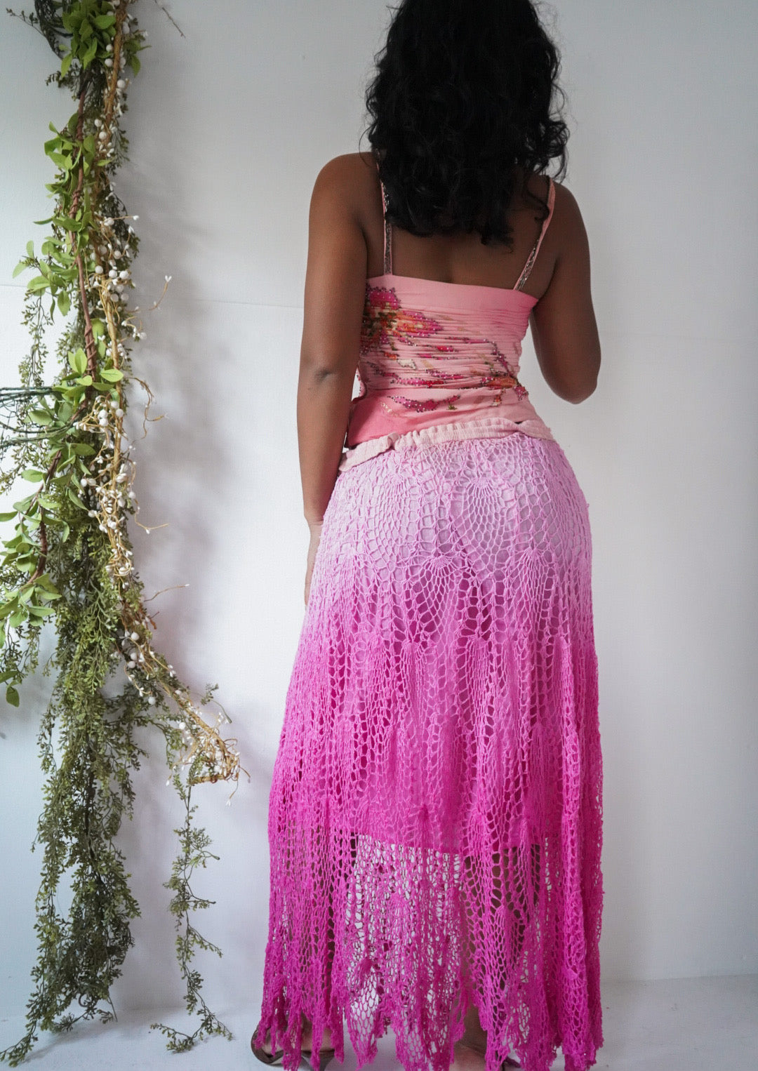 Ombre Pink Crochet Skirt