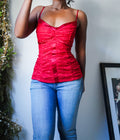 Vintage Y2K Red Lace Bustier Style Cami