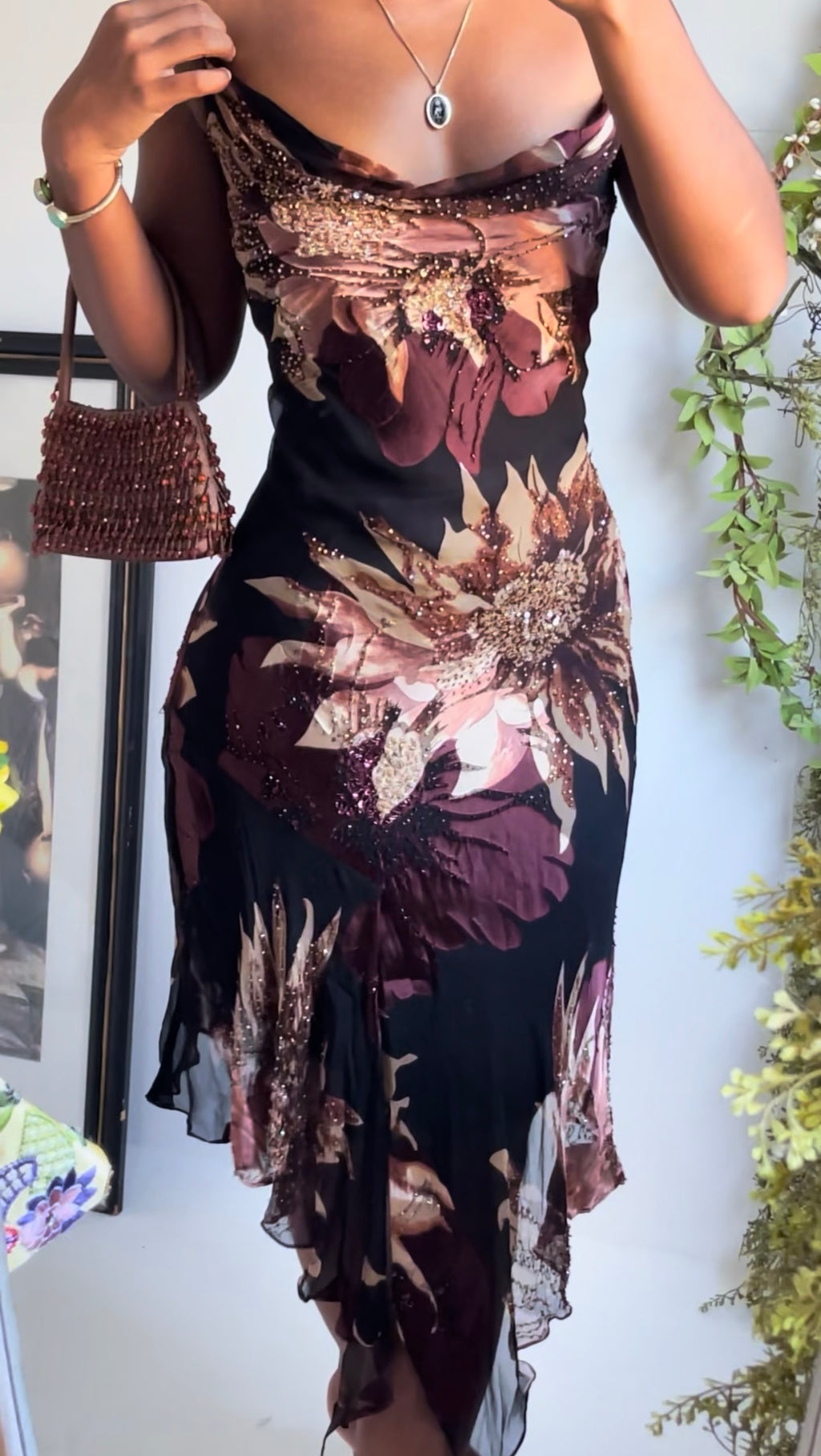 Silk Beaded Floral Boho Fairy Dress