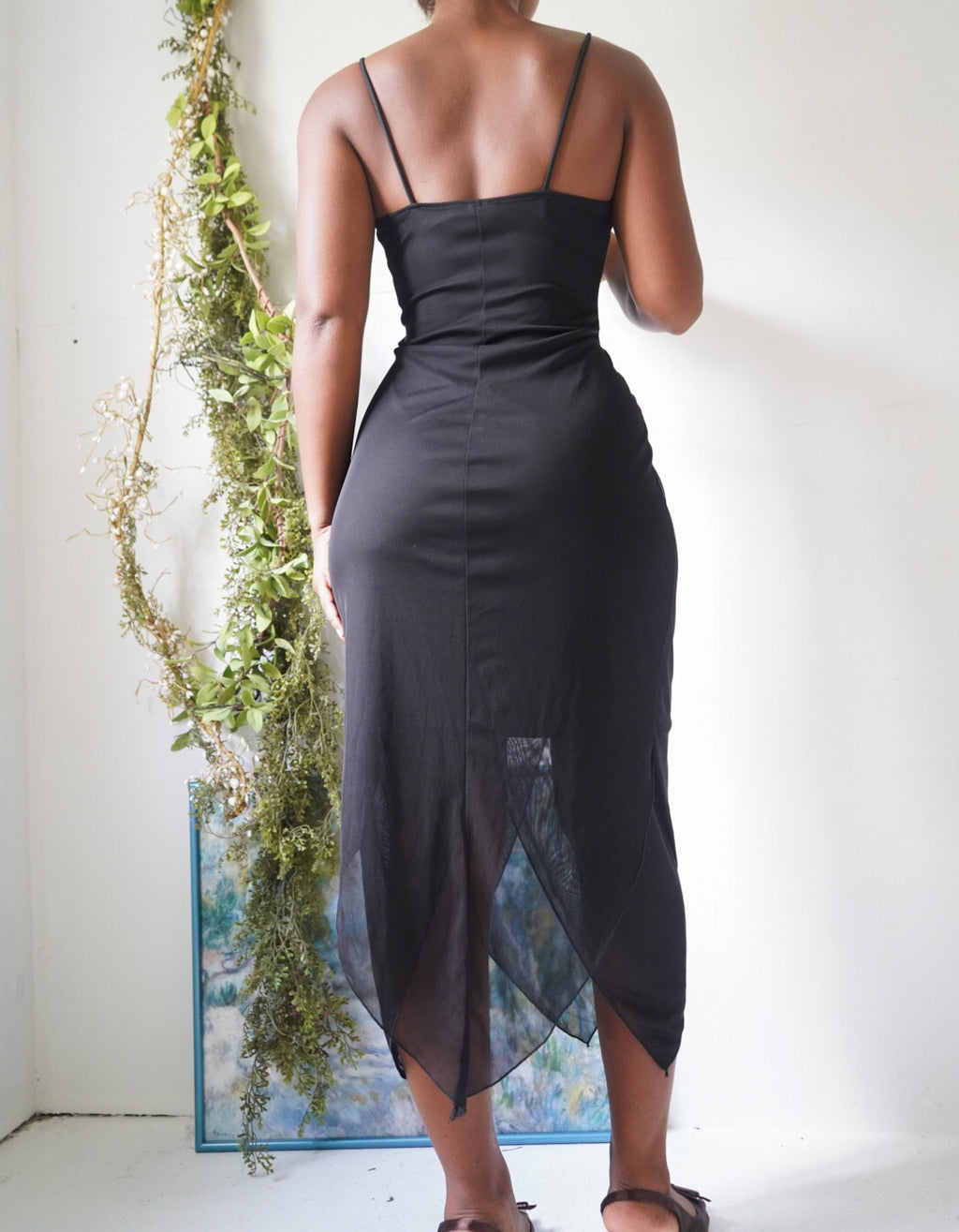 Y2K Staple Black Dress with Hanky Hem