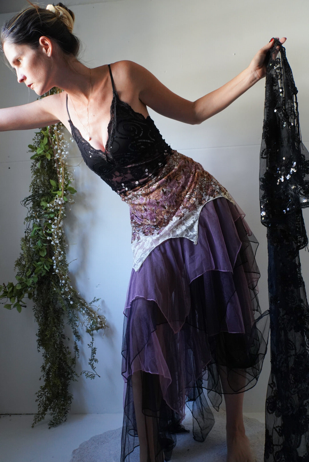 Y2k Lace Patchwork Sequin Fairy Dress