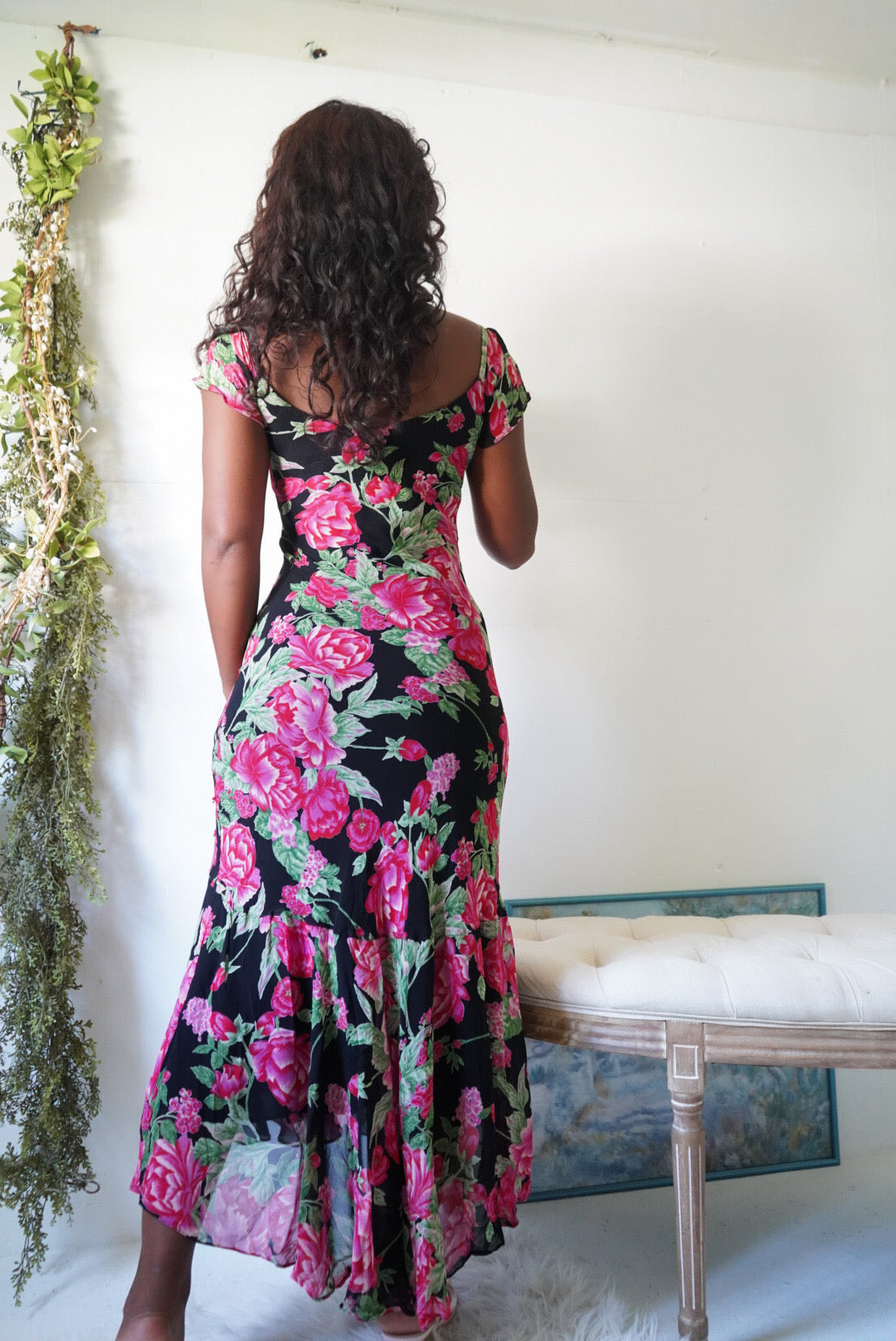 Rare Y2K Beaded Romantic Midi Dress