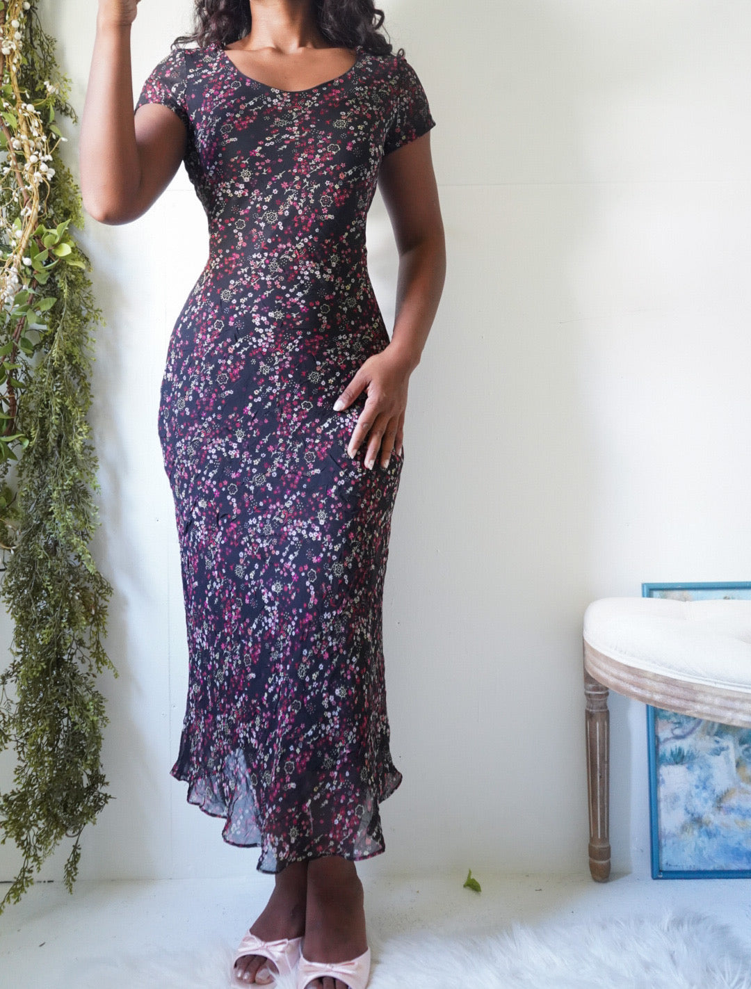 Y2K Tiny Floral Staple Maxi Dress