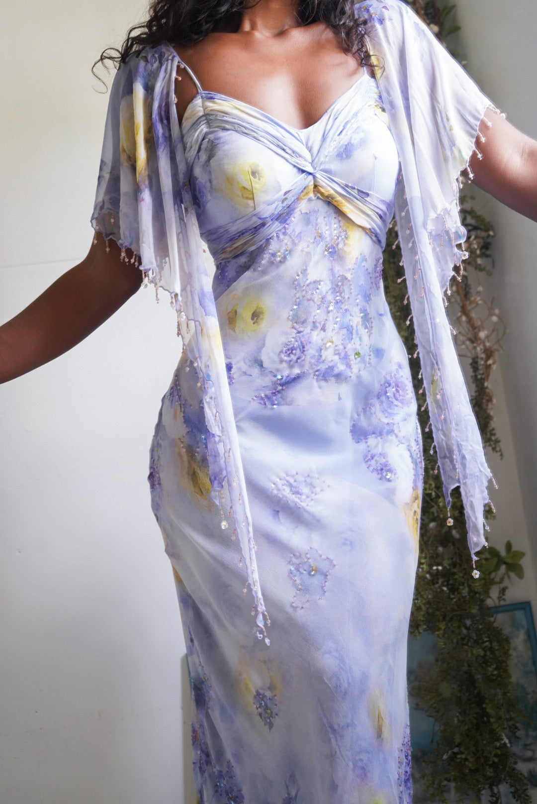 Rare Y2K Lavender Silk Devore Fairy Gown