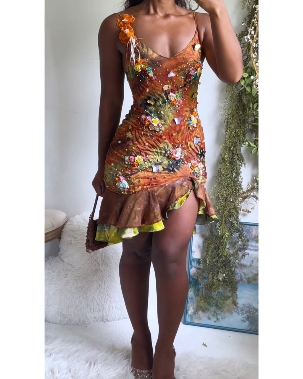 Burnout Animal Print Fairy Reworked Mini Dress – Masha&Jlynn