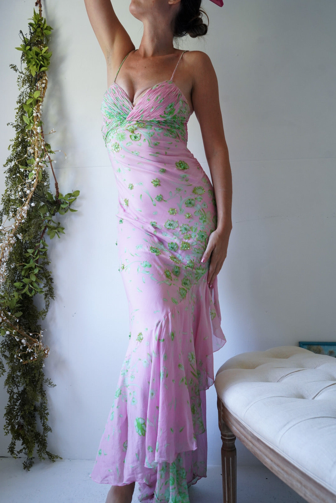 Y2k Silk Beaded Sue Wong Gown Y2k Silk Beaded Sue Wong Gown