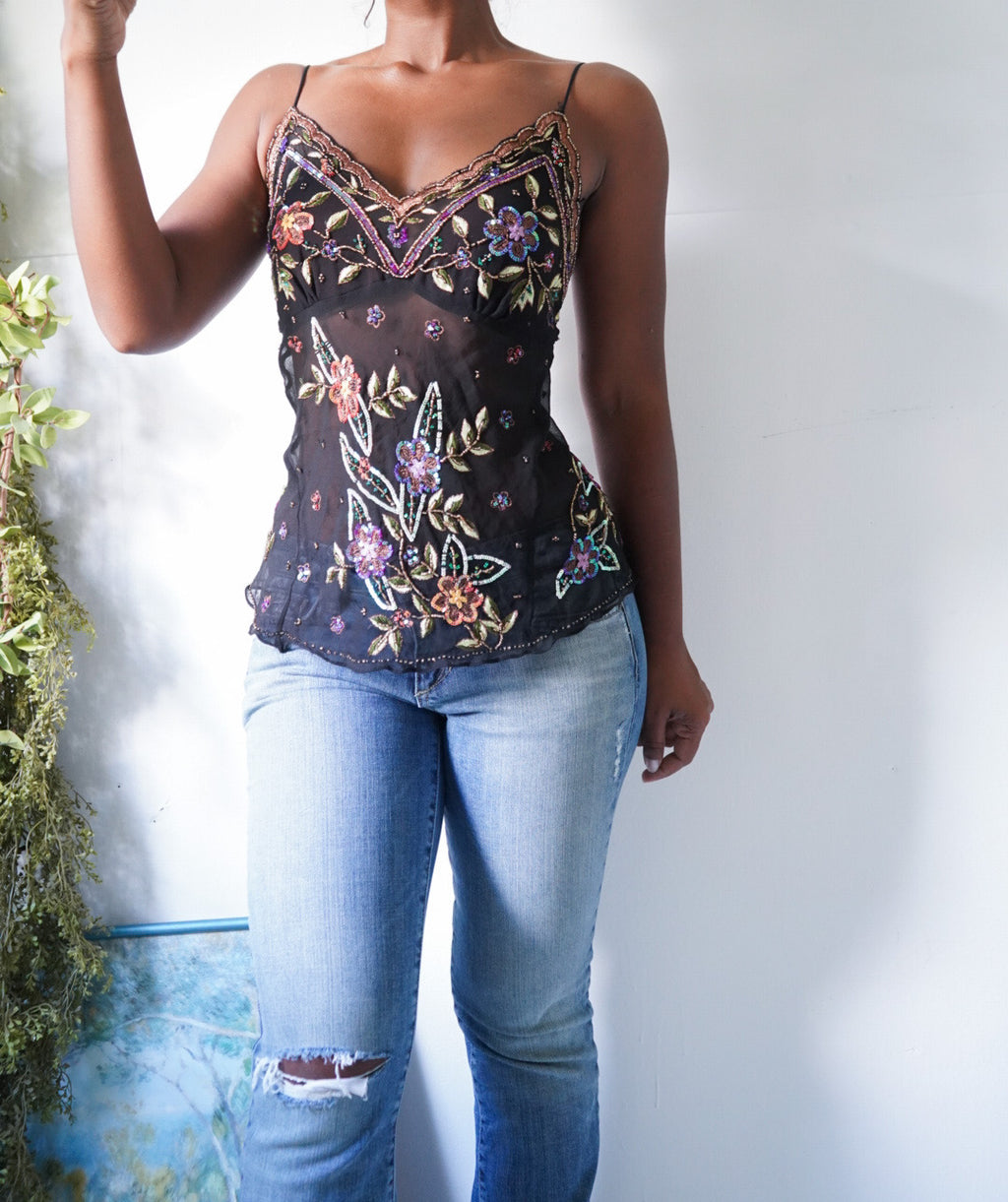 Rare Vintage Beaded Aftershock Cami