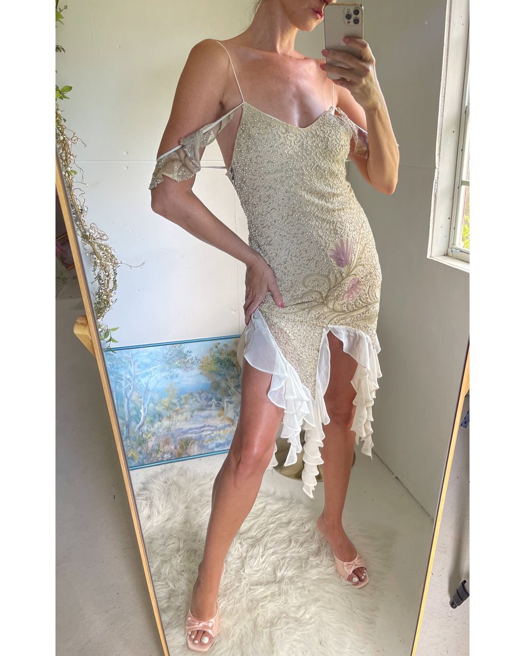 Reworked Beaded Silk Fairy Dress