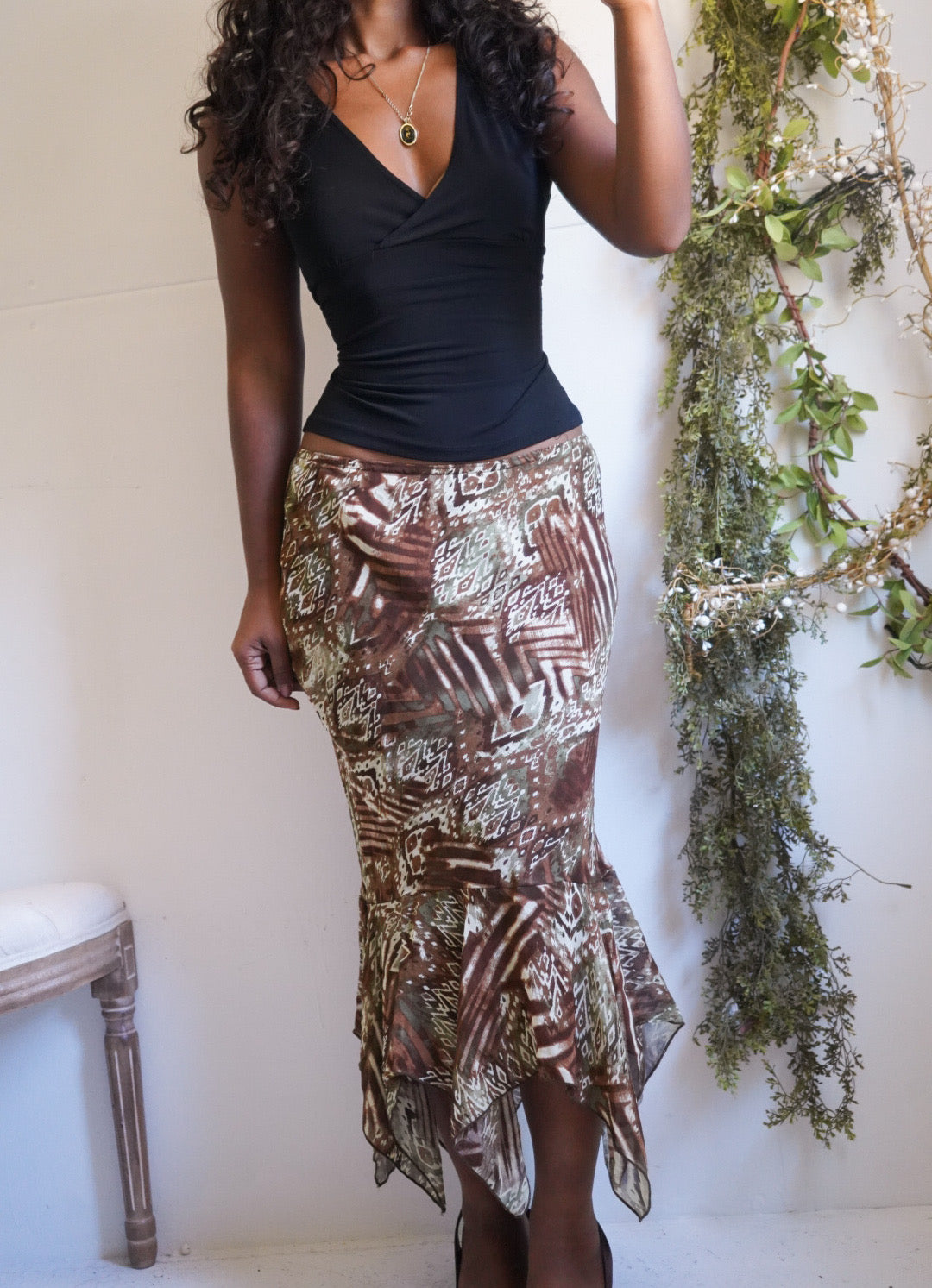 Y2K Boho Fairy Hem Skirt