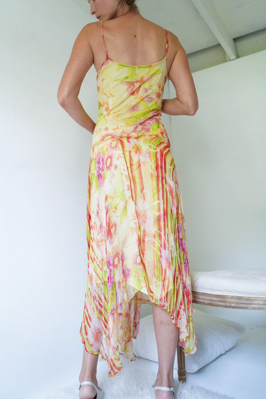 Y2k silk beaded fairy dress