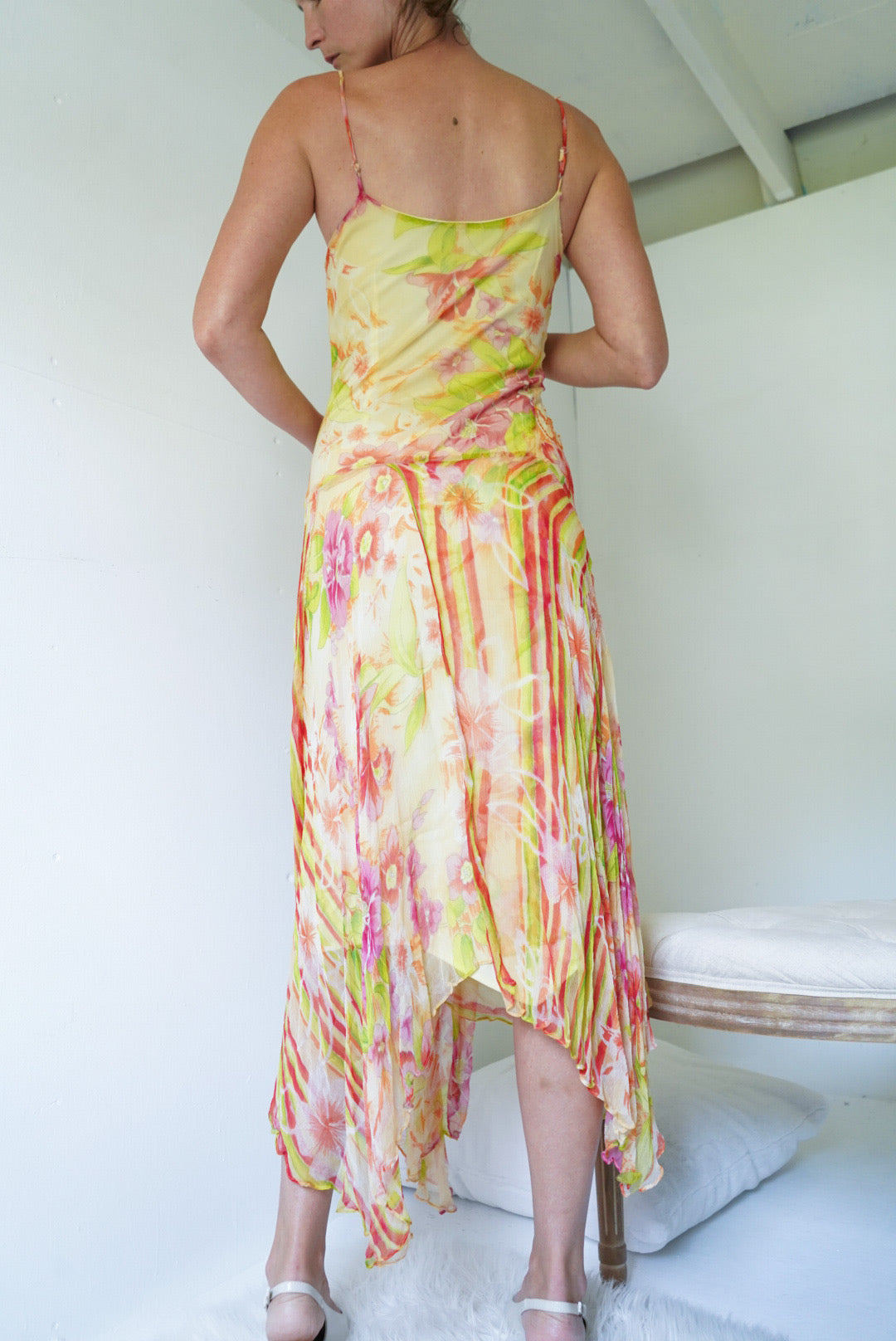 Y2k silk beaded fairy dress