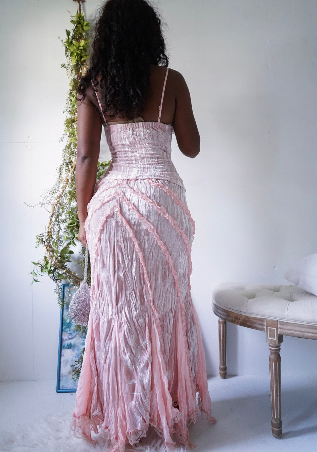 Rare Vintage Y2K Crushed Velvet 2 Piece Set
