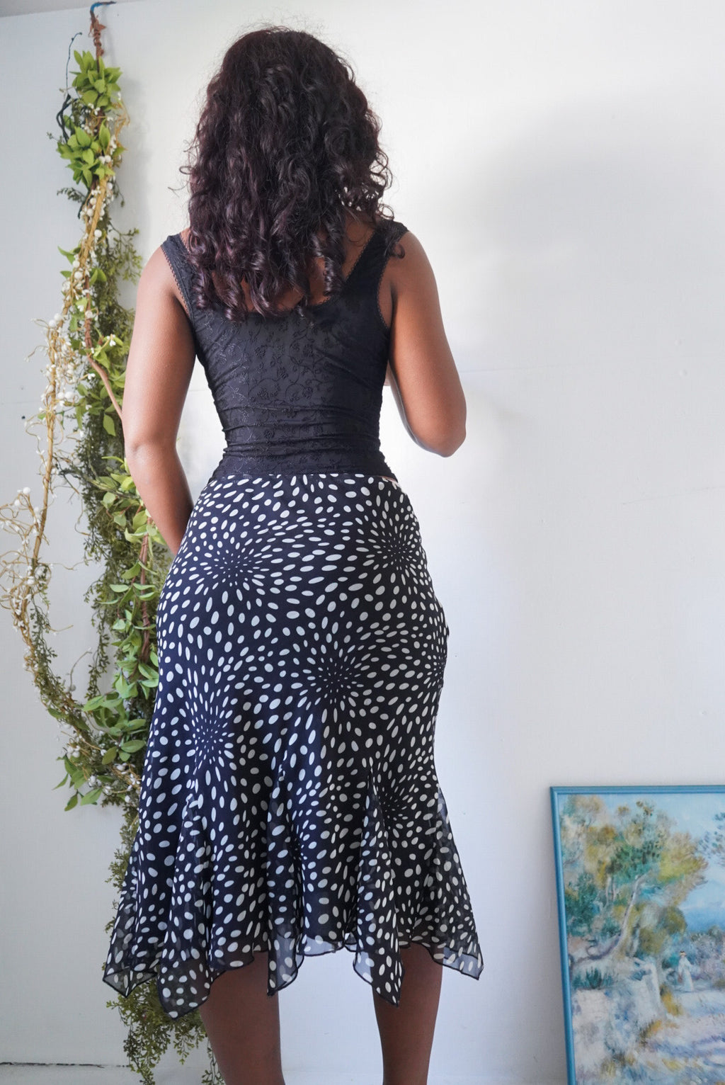 Y2K Monochrome Abstract Skirt