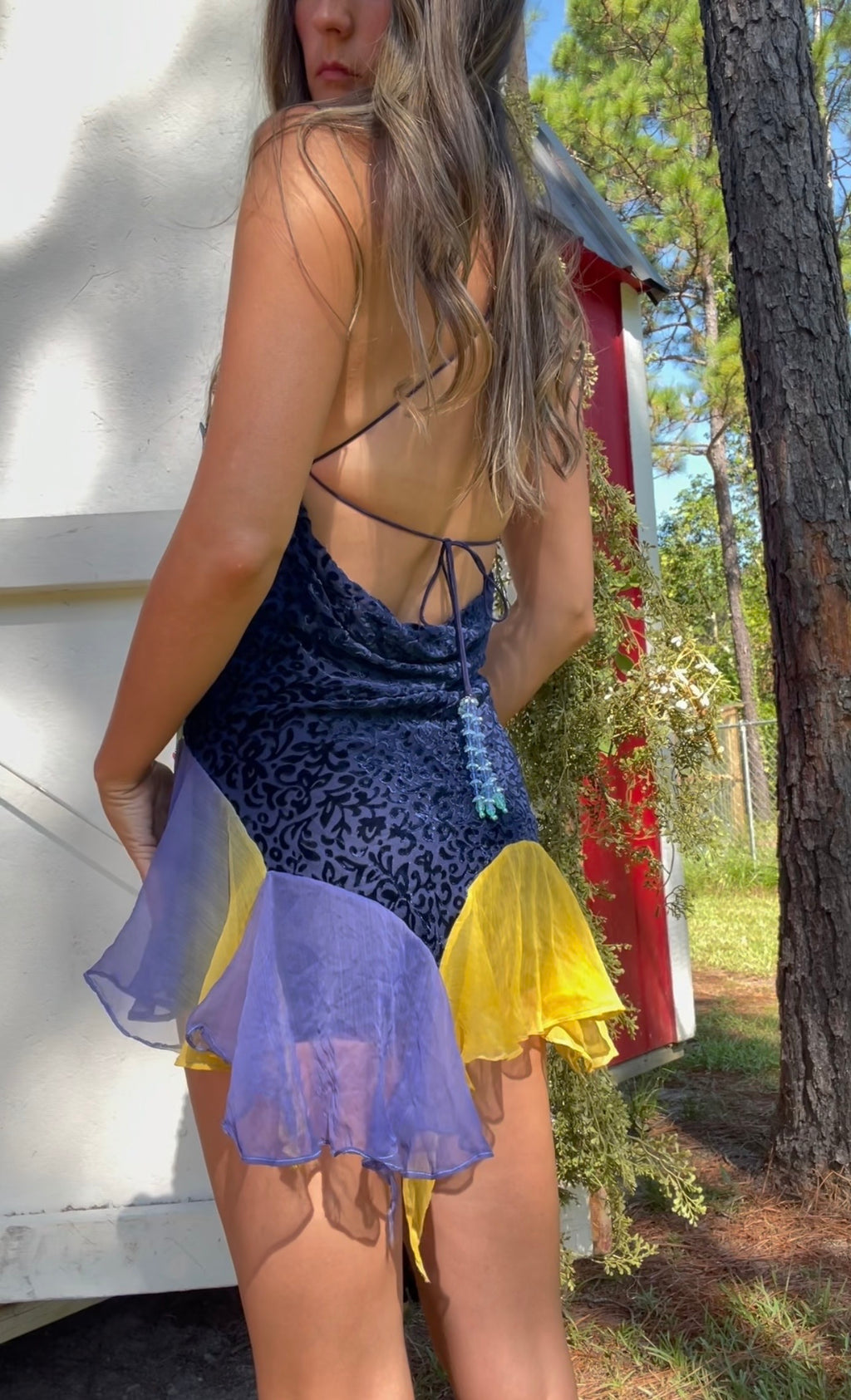 Handmade with a vintage silk peacock scarf