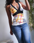Y2K Abstract Halter Knit Top