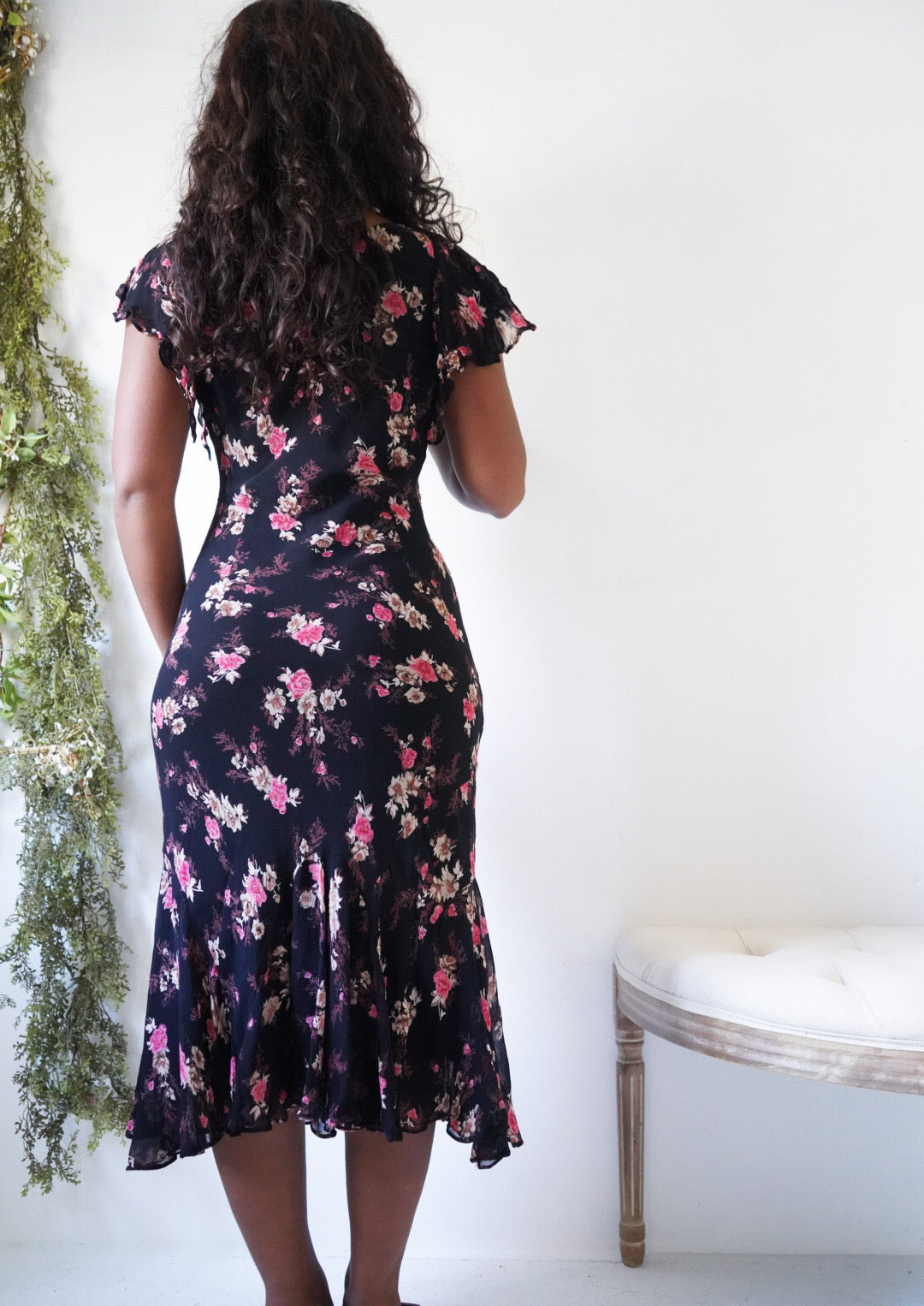 Y2K Dainty Floral Flyaway Sleeve Dress