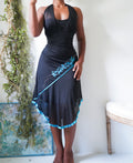 Y2K Halter Dress with Turquoise Details
