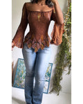 Rare Y2K Silk Beaded Boho Fairy Top