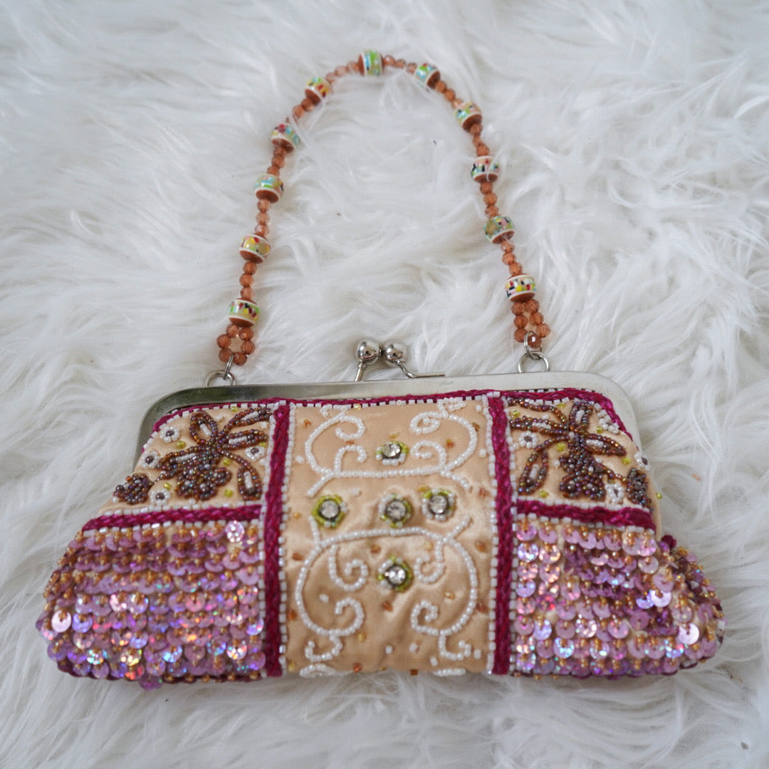Rare Patchwork Beaded Y2K Fairy Clutch