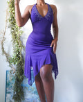 Y2K Purple Halter Fairy Hem Dress
