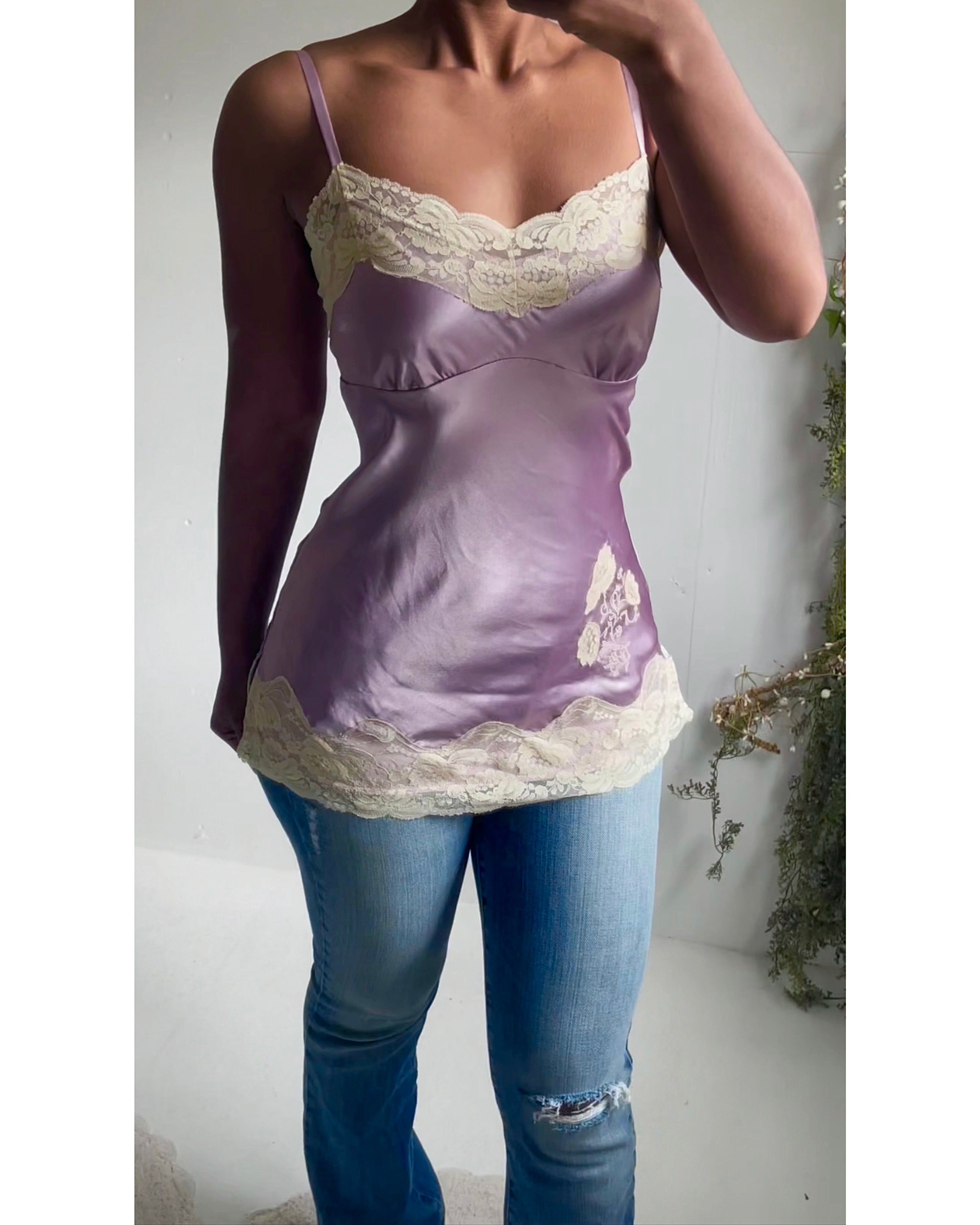 Vintage Y2K Lavender Satin Cami