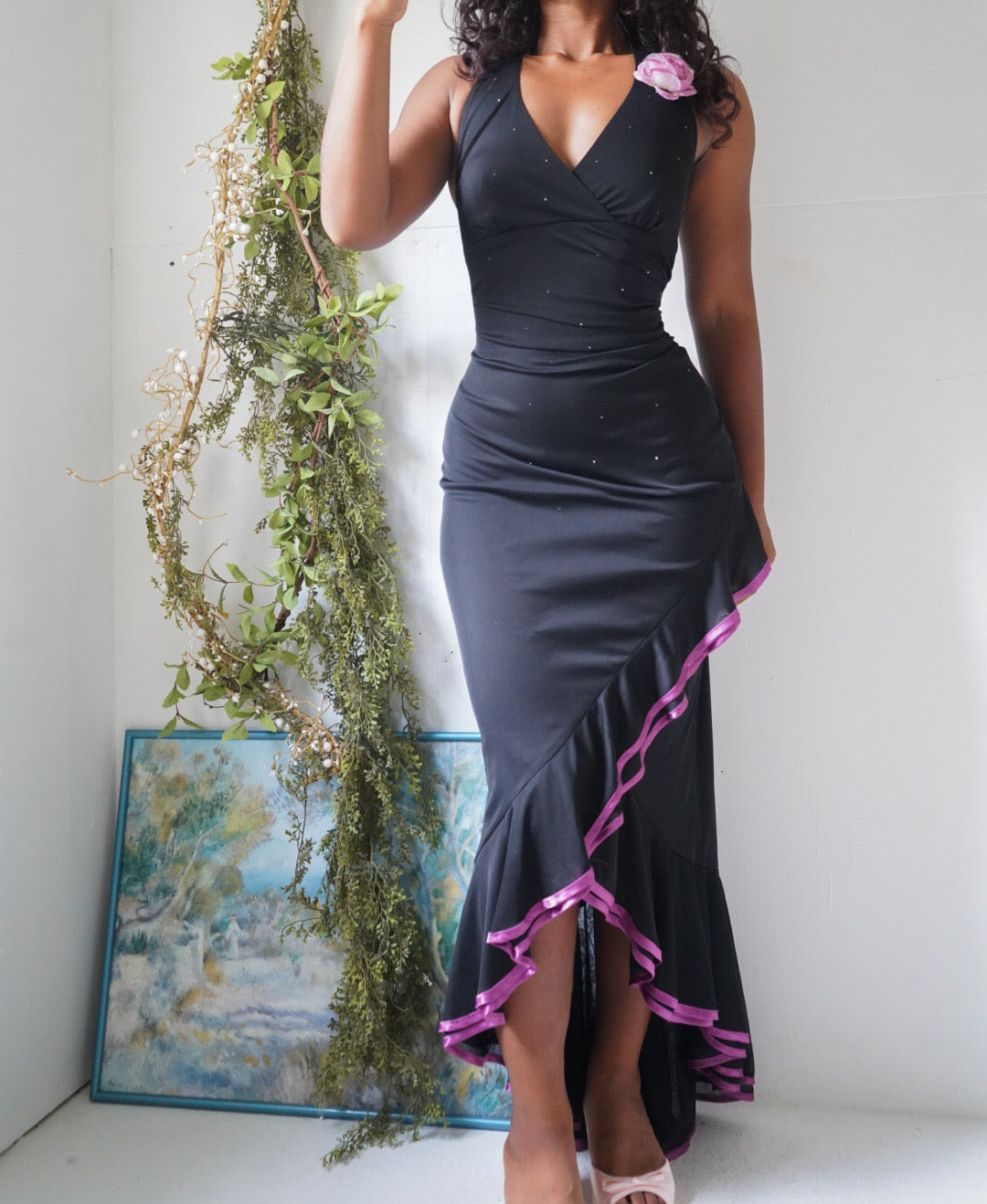 Rare Y2K High Low Halter Dress