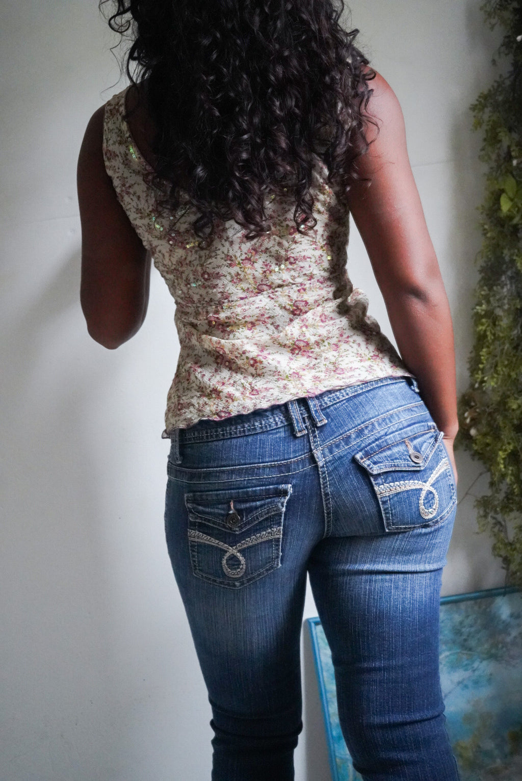 Y2K Dainty Floral Silk Top