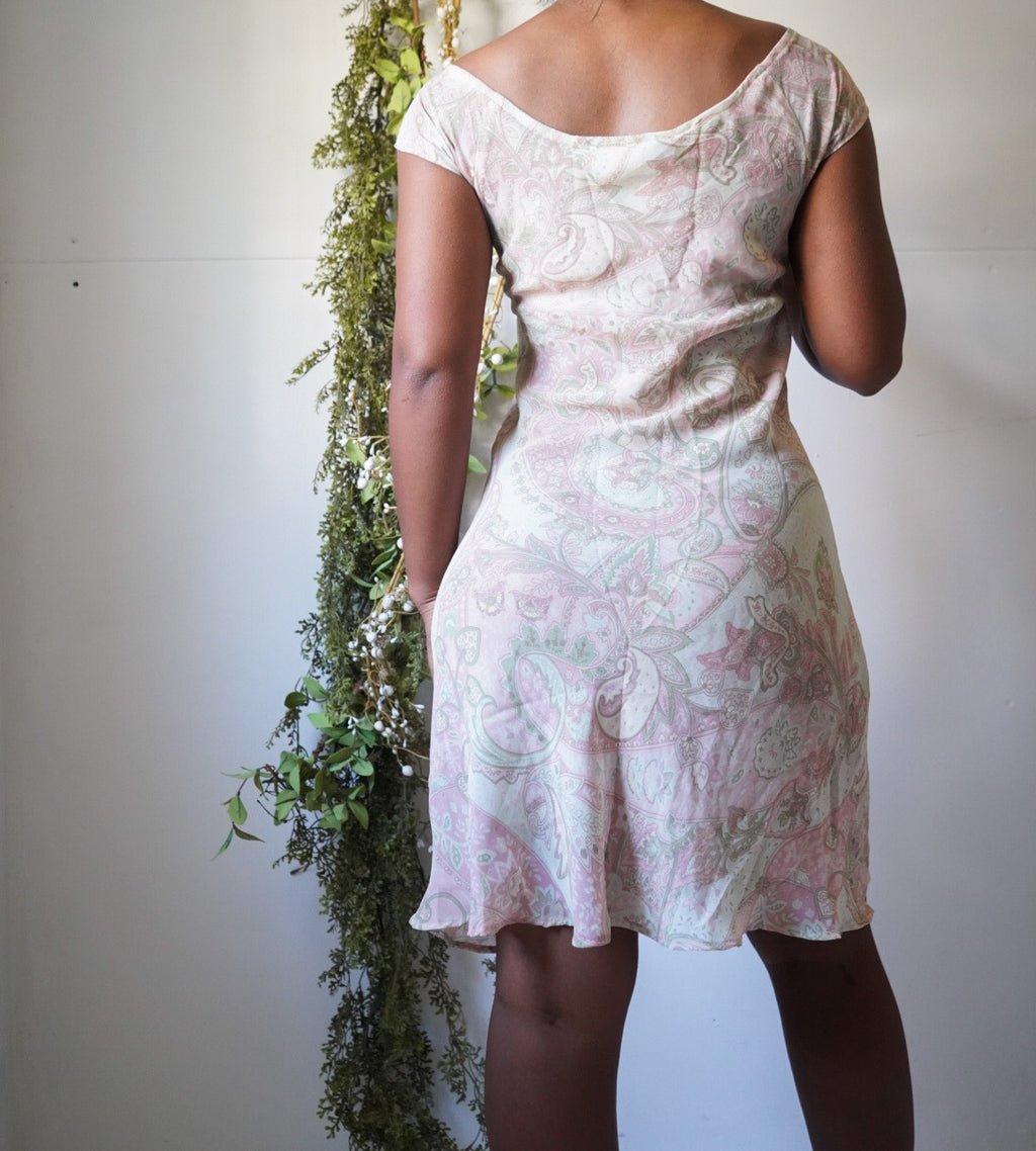 Y2K Pastel Paisley Mini Dress