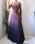 Vintage Y2K Brown to Navy Blue Ombre Gown