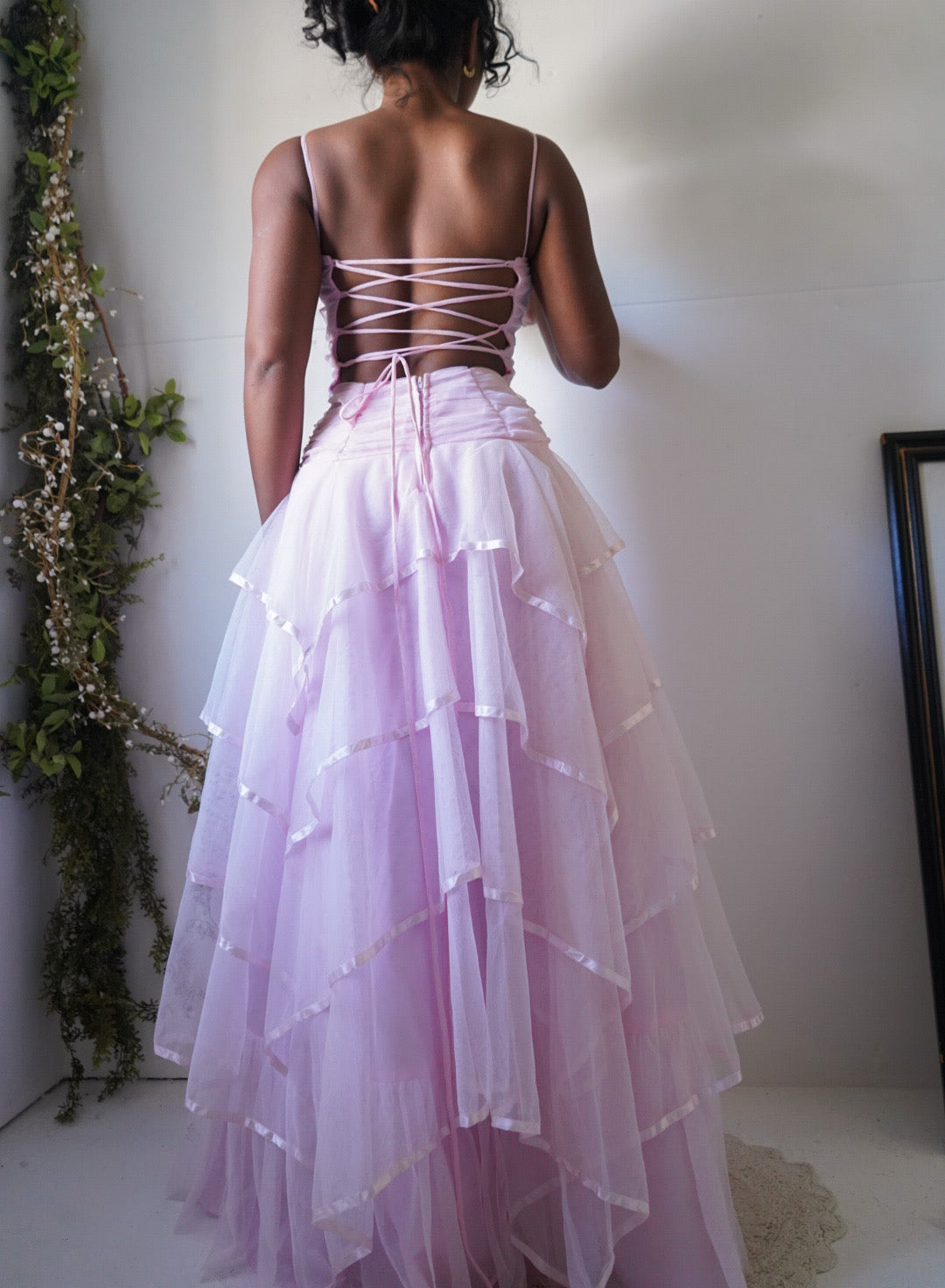 Vintage Y2K Rare Pale Pastel Pink Fairy Corset Gown