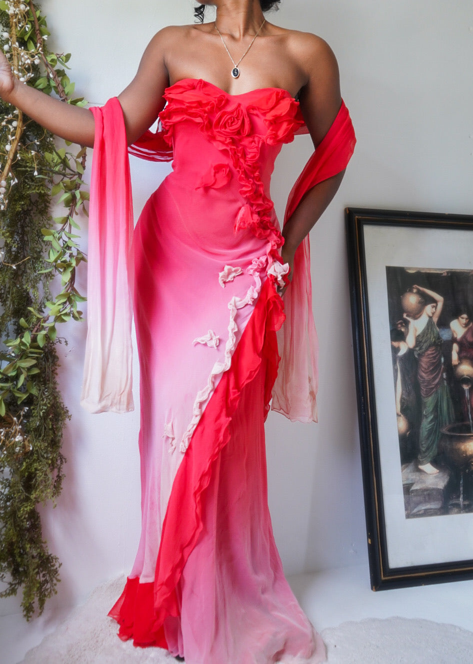 Ombré Silk Fairy Gown with Sash