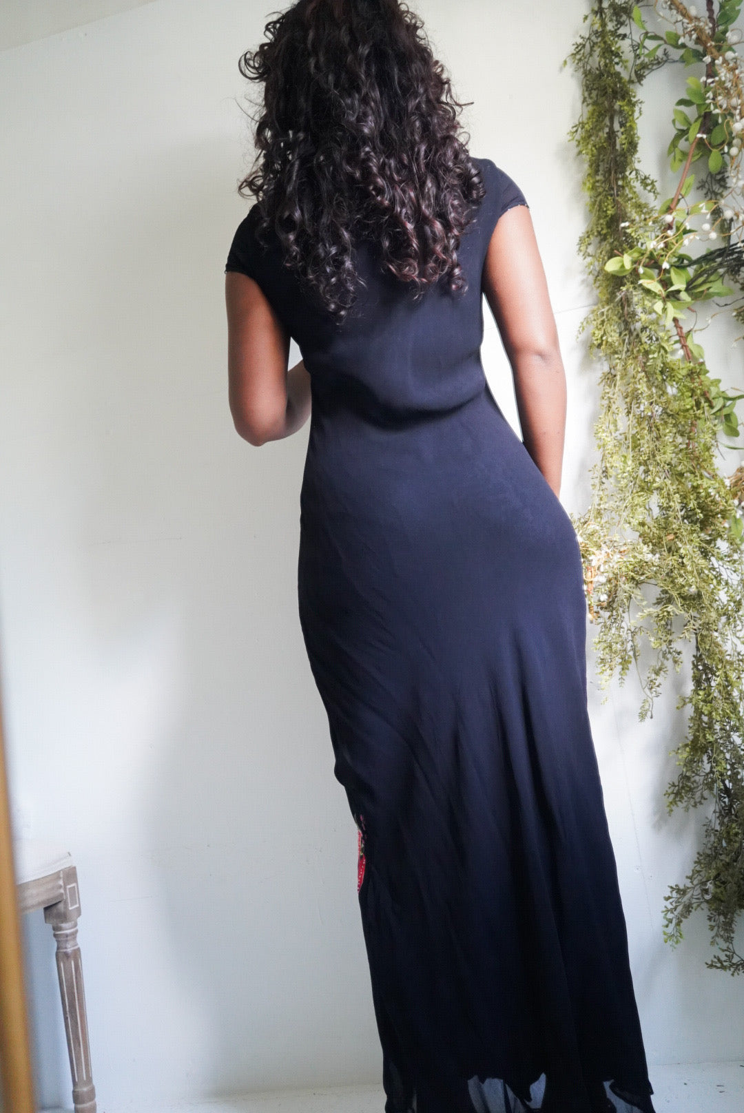 Y2K Floral Beading Detail Maxi Dress