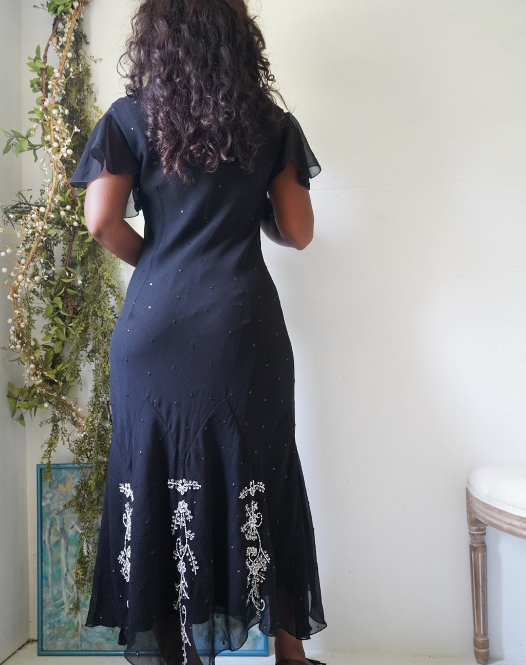 Vintage Y2K Bead Detail Cocktail Dress