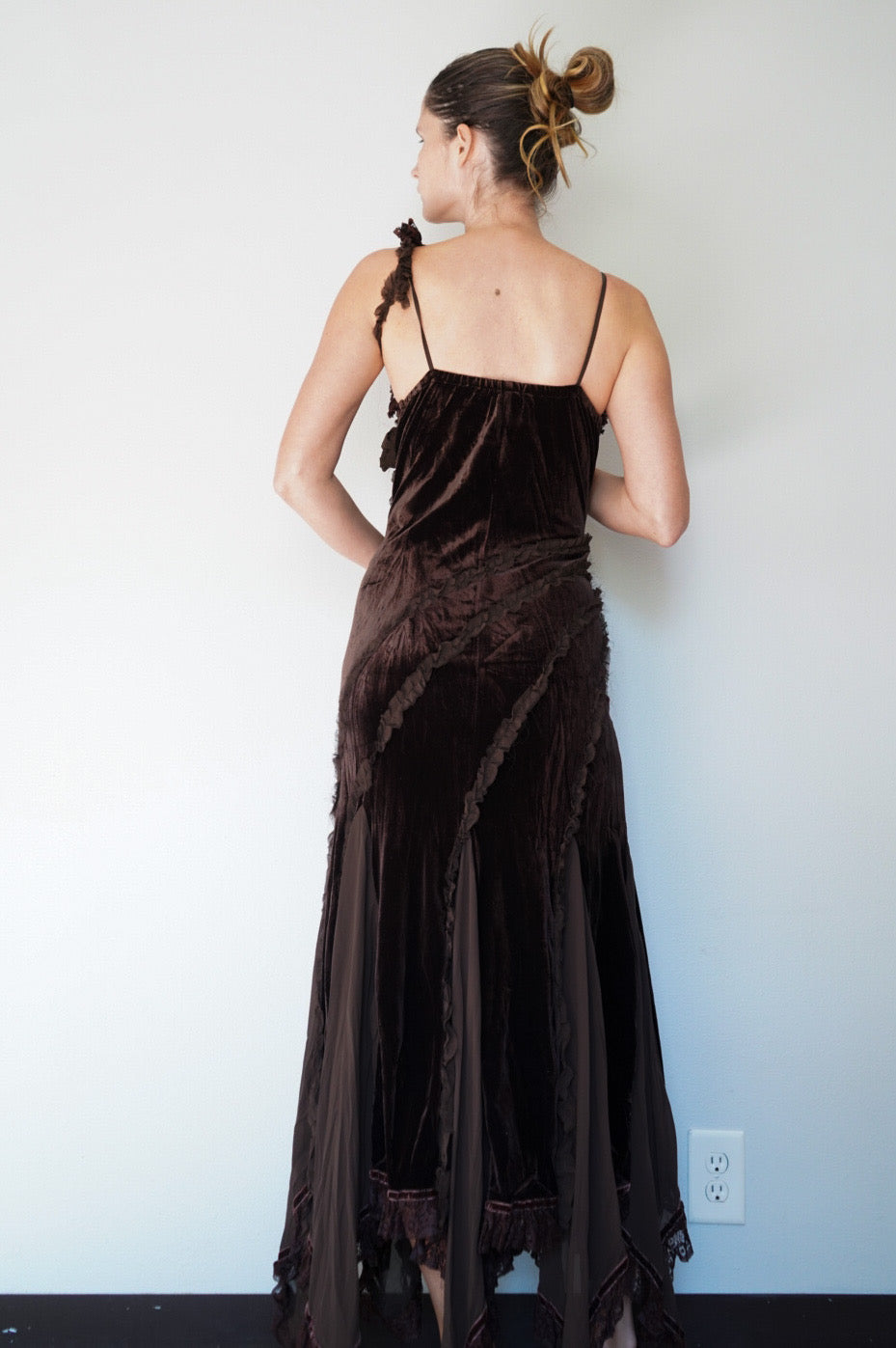 Y2k Brown Velvet Fairy Gown