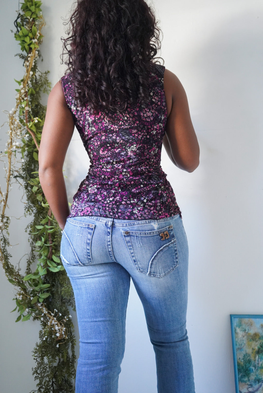 Y2K Lave Mesh Tiny Floral Tank