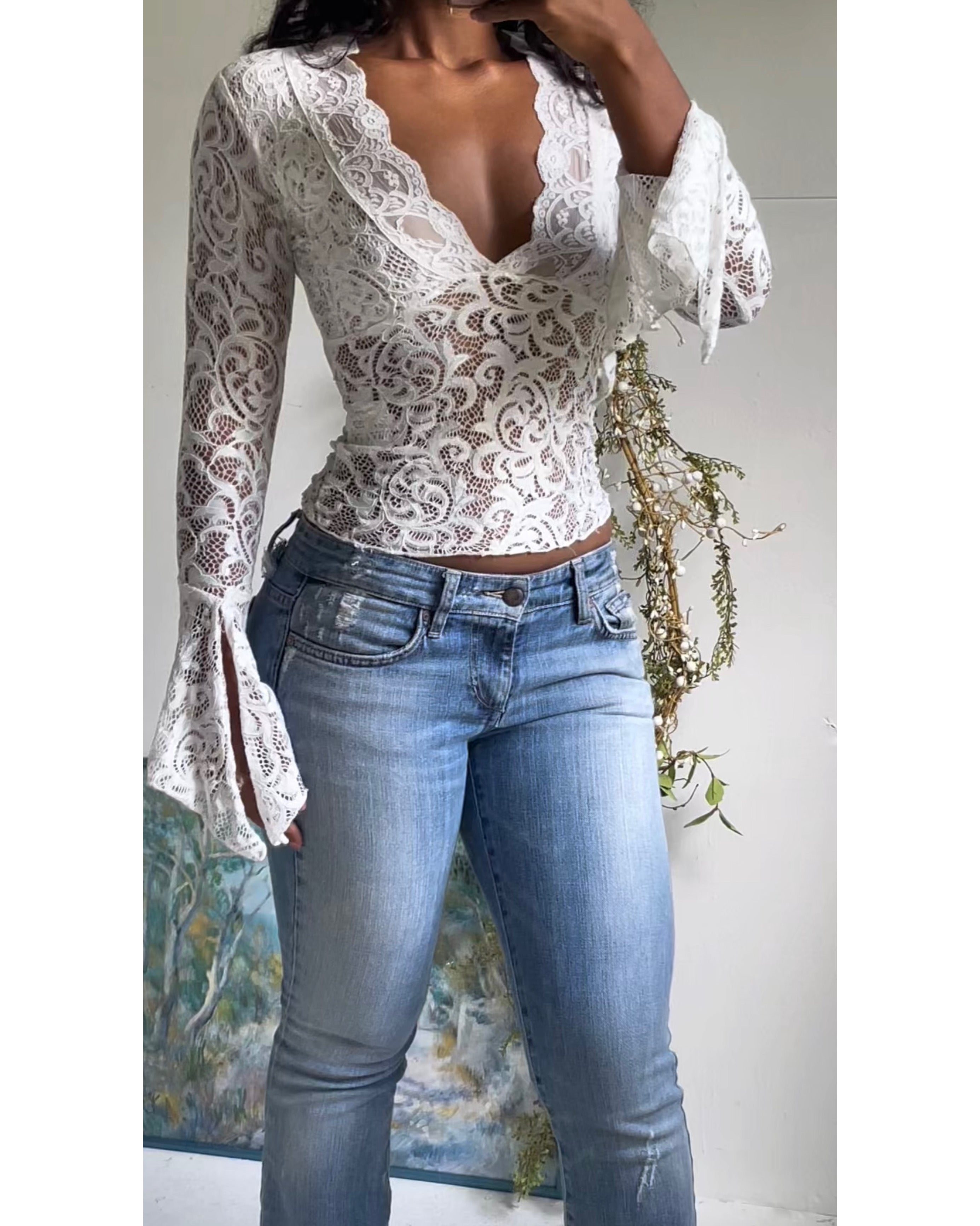 Y2K Romantic Fairy Lace Top