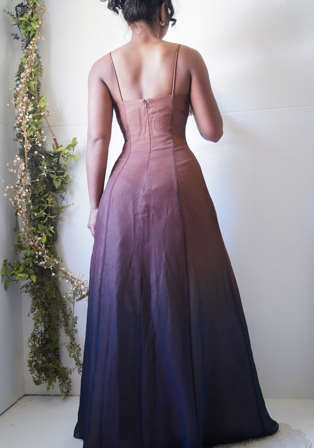 Vintage Y2K Brown to Navy Blue Ombre Gown