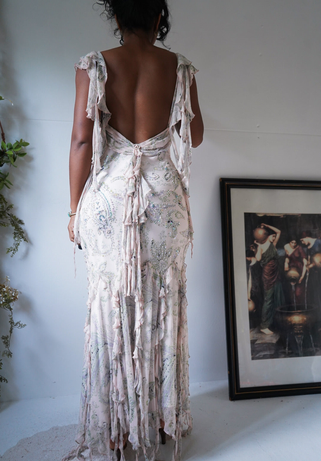 Rare Vintage Y2K Paisley Silk Beaded Diane Freis Gown Rare Vintage Y2K Paisley Silk Beaded Diane Freis Gown
