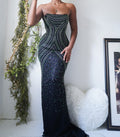 Strapless Beaded Silk Corset Gown