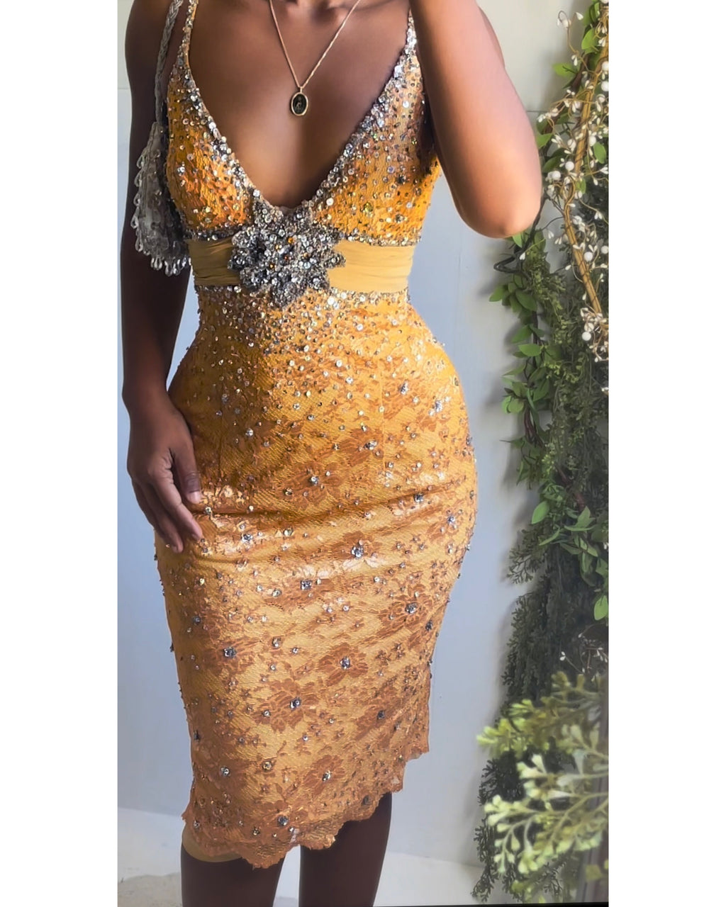 Early 2000’s Mandalay Lace Beaded Sheath Dress