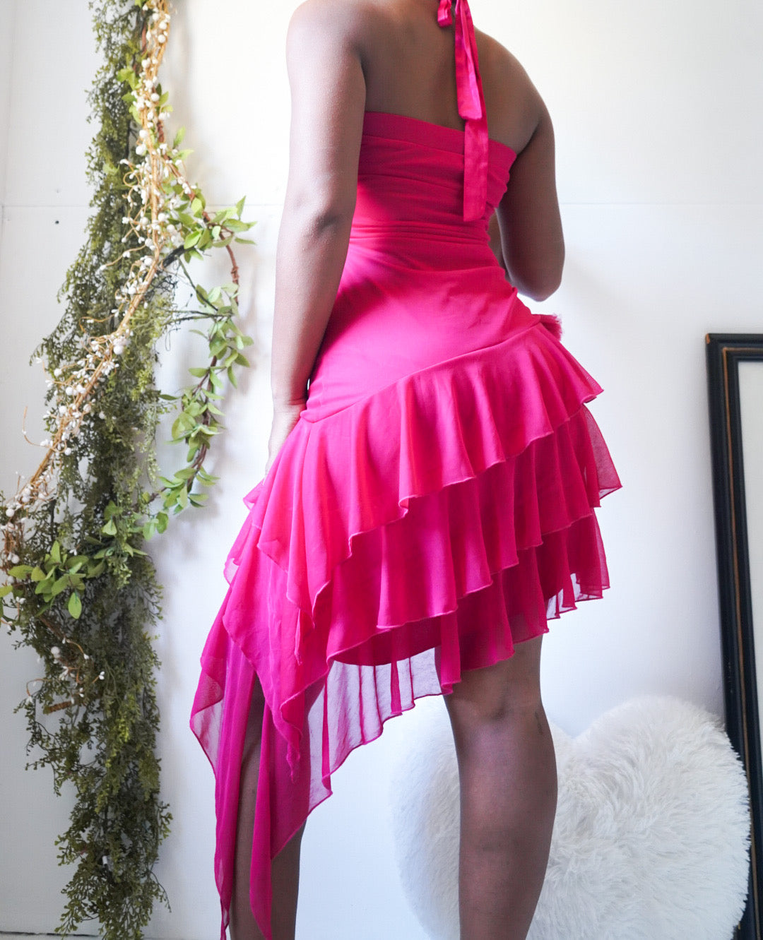 Bright Pink Fairy Halter Dress